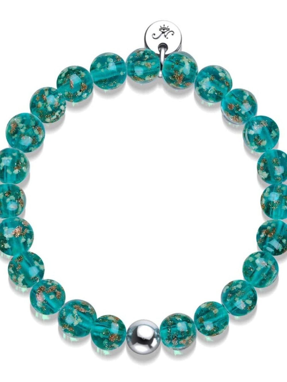 🆕️ NOGU Teal Blue .925 Sterling Silver Firefly Glass Bracelet